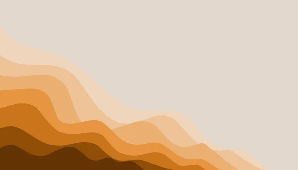茶色の波の抽象的な背景イラスト ウェブサイトの壁紙 ポスター バナー 写真フレーム ブックカバー 招待カバーに最適です — ストックベクタ
