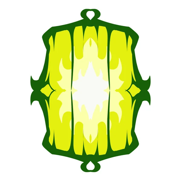 Illustration Green Lantern Yellow Flame Theme Ramadan Eid Fitr Eid — Stock Photo, Image