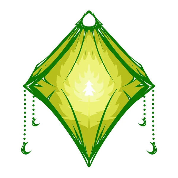 Illustration Green Lantern Yellow Flame Theme Ramadan Eid Fitr Eid — Stock Photo, Image