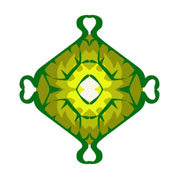 Illustration Green Lantern Yellow Flame Theme Ramadan Eid Fitr Eid — Stock Vector