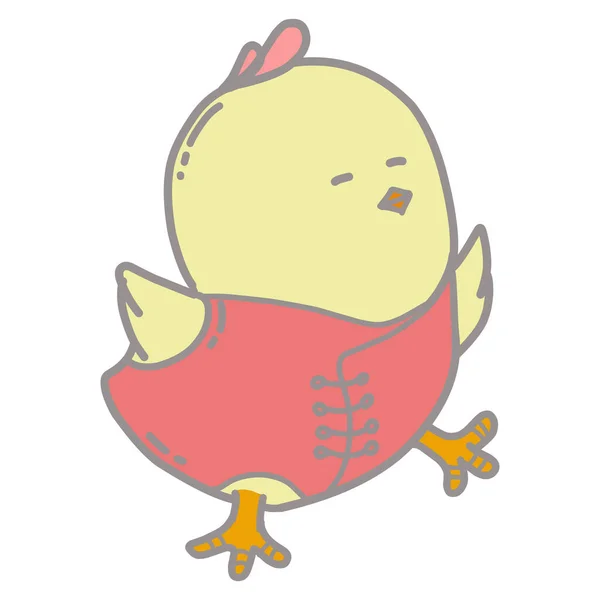 Милый Желтый Цыпленок Счастливый Подходит Наклеек Анимированных Персонажей Логотипов Иконок — стоковое фото