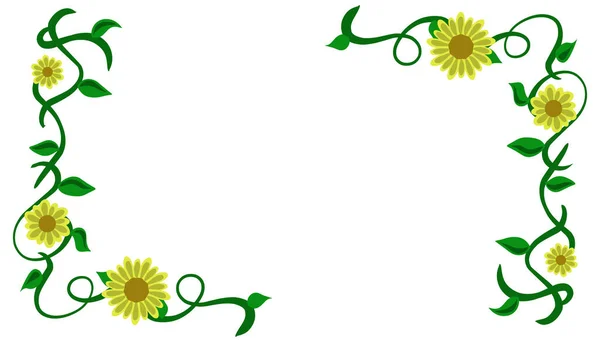 Sonnenblumenmotiv Illustration Rahmen Hintergrund Perfekt Für Einladungskarten Grußkarten Tapeten Poster — Stockvektor