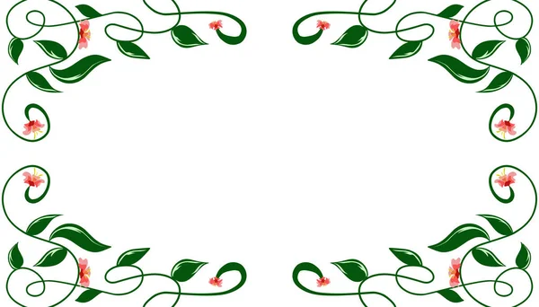 Hintergrund Illustration Des Hibiskus Zweigrahmens Perfekt Für Einladungskarten Grußkarten Tapeten — Stockvektor