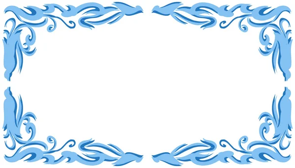 Blauer Abstrakter Rahmen Hintergrund Illustration Perfekt Zum Gestalten Von Einladungskarten — Stockvektor