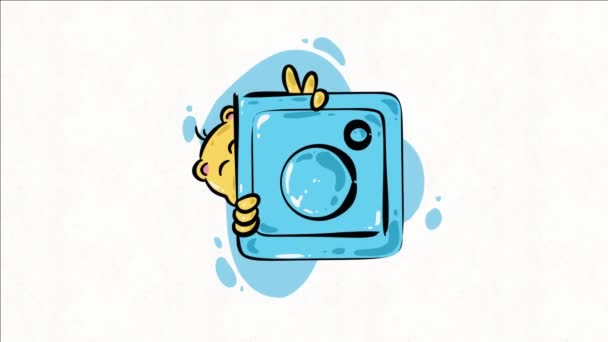 Instagram Icon Cartoon Animation Perfect Commercial Video Elements Camera Icons — Stock Video