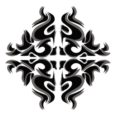 Siyah kabile resmi çizimi. Logolar, çıkartmalar, tişört tasarımları, şapkalar için mükemmel.