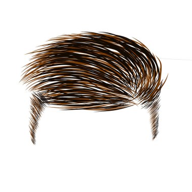 Erkekler için karışık siyah ve kahverengi saç modeli tasviri. Çıkartmalar, video düzenleme ögeleri, web, sosyal medya için mükemmel