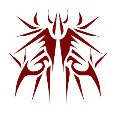 Kestane rengi kabile tasarımı çizimi. Dövmeler, çıkartmalar, simgeler, logolar, şapkalar, duvar kağıdı elementleri için mükemmel