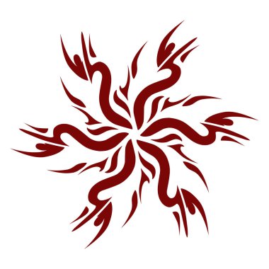 Kestane rengi kabile tasarımı çizimi. Dövmeler, çıkartmalar, simgeler, logolar, şapkalar, duvar kağıdı elementleri için mükemmel