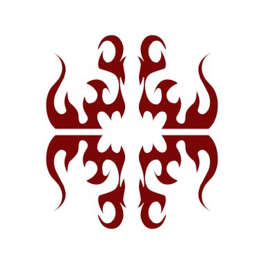 Kestane rengi kabile tasarımı çizimi. Dövmeler, çıkartmalar, simgeler, logolar, şapkalar, duvar kağıdı elementleri için mükemmel