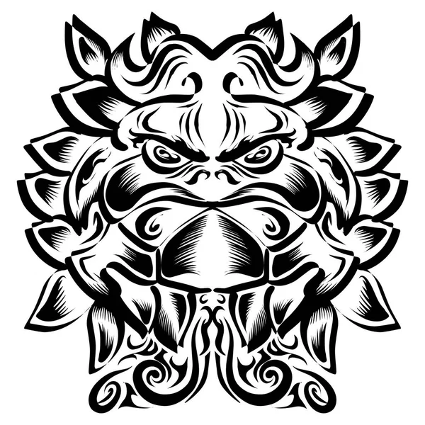 Ilustración Una Máscara Tribal Perfecto Para Logotipos Tatuajes Pegatinas Diseños —  Fotos de Stock