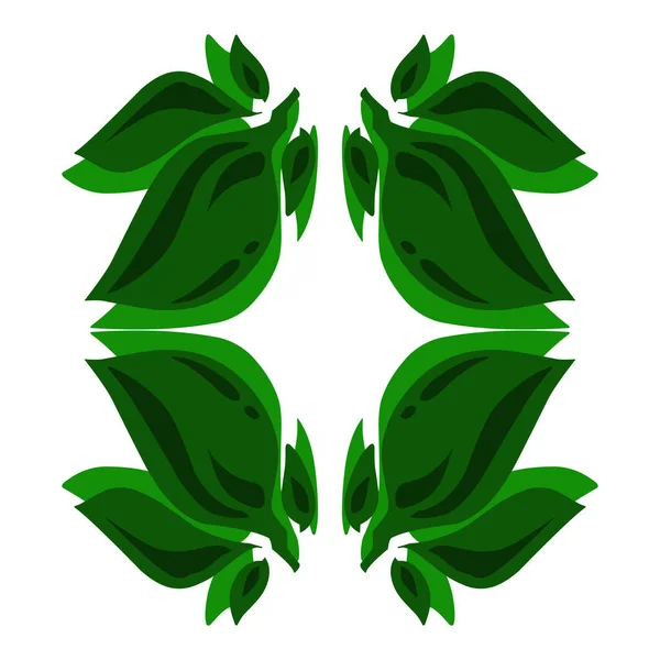 Ilustracja Zielonego Liścia Idealny Logo Naklejki Projekt Koszulki Kapelusze — Zdjęcie stockowe
