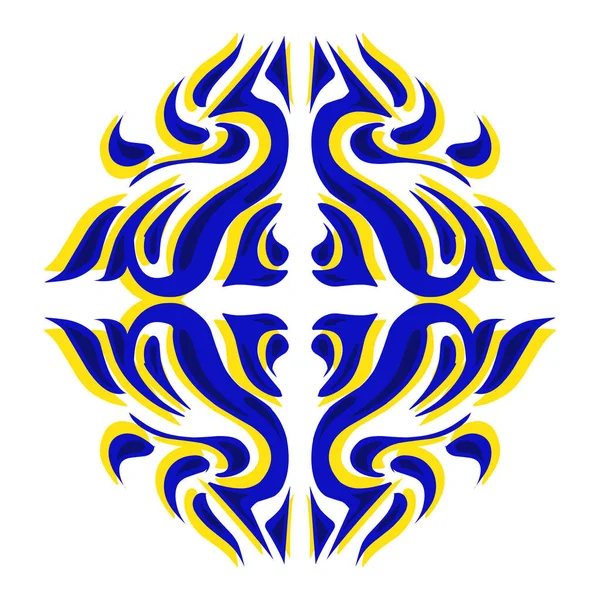 Illustration Blue Tribal Tattoo Yellow Shading Perfect Logo Design Stickers — Stock Photo, Image