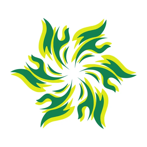 Zielony Kolor Plemienna Ilustracja Cieniem Idealny Ikon Logo Elementów Naklejek — Zdjęcie stockowe
