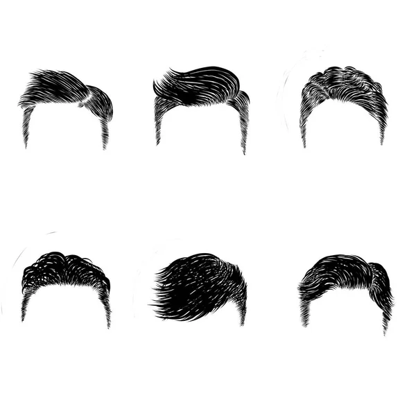 Male hairstyle silhouette illustration. Perfect for stickers, video edit elements, web, social media
