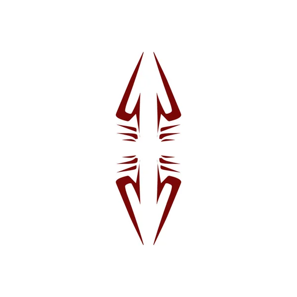 Ilustrasi Desain Suku Warna Maroon Sempurna Untuk Tato Stiker Ikon — Stok Foto