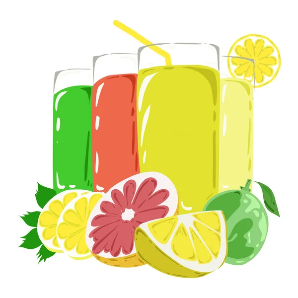 Illustration Fruit Juice Drink Perfect Icons Logos Fresh Drink Theme — Stock Photo, Image
