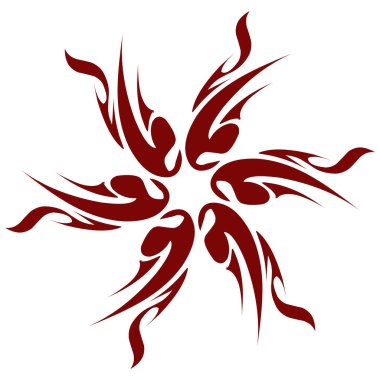 Kestane rengi kabile tasarımı çizimi. Dövmeler, çıkartmalar, simgeler, logolar, şapkalar, duvar kağıdı elementleri için mükemmel