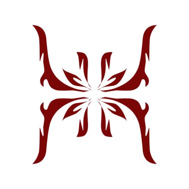 Kestane rengi kabile tasarımı çizimi. Dövmeler, çıkartmalar, simgeler, logolar, şapkalar, duvar kağıdı elementleri için mükemmel