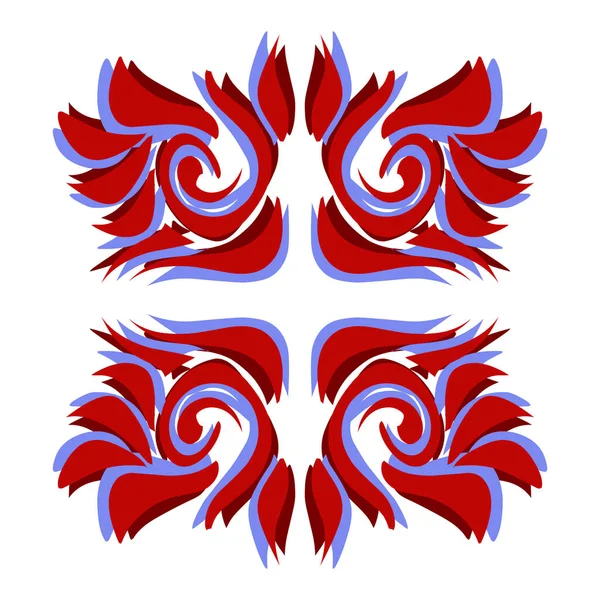 Illustrazione Del Tatuaggio Tribale Rosso Con Ombreggiatura Blu Perfetto Logo — Vettoriale Stock