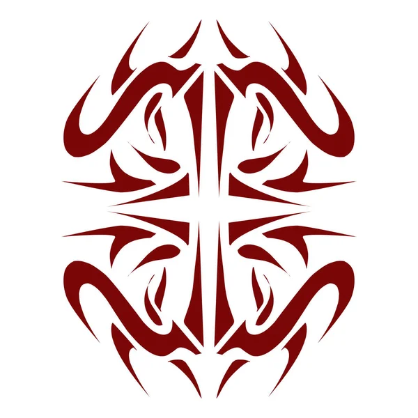 Maroon Kolor Plemienna Ilustracja Projektu Idealny Tatuaży Naklejek Ikon Logo — Wektor stockowy