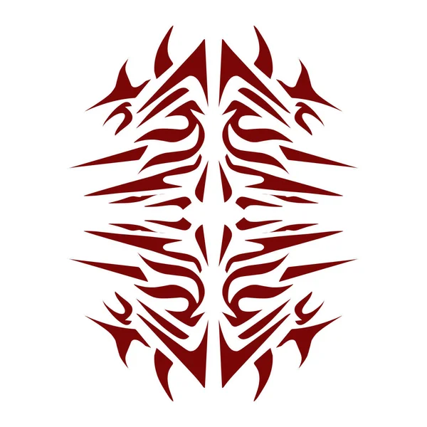 Maroon Kolor Plemienna Ilustracja Projektu Idealny Tatuaży Naklejek Ikon Logo — Wektor stockowy