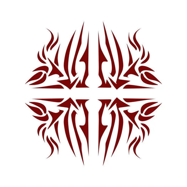 Ilustrasi Desain Suku Warna Maroon Sempurna Untuk Tato Stiker Ikon - Stok Vektor