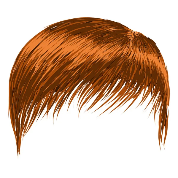 男性のための茶色の髪のスタイルのイラスト ステッカー 写真編集要素 ウェブ ソーシャルメディアに最適です — ストックベクタ