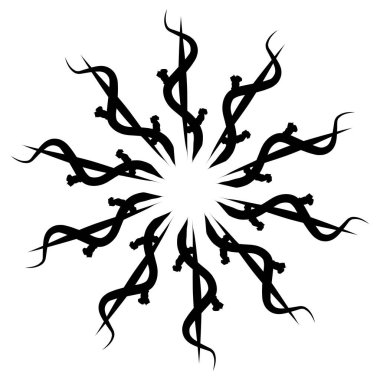 Kar kristali şeklinin tasarımı. Kış temalı logolar, simgeler, çıkartmalar, web sitesi elementleri için mükemmel. 