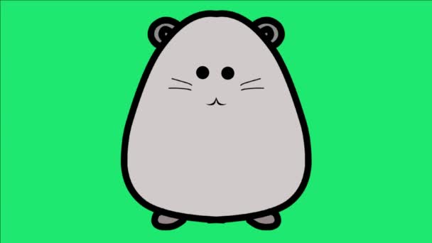灰色鼠标卡通动画 完美的儿童视频 商业广告 — 图库视频影像