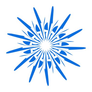 Mavi renkli etnik mandala baba tasarımı çizimi. Logolar, simgeler, çıkartmalar, dövmeler, web siteleri, reklamlar ve daha fazlası için tasarım unsurları için mükemmel