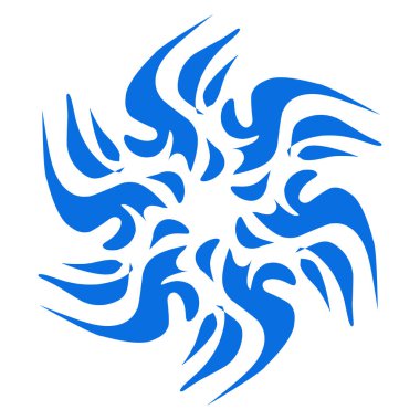 Mavi renkli etnik mandala baba tasarımı çizimi. Logolar, simgeler, çıkartmalar, dövmeler, web siteleri, reklamlar ve daha fazlası için tasarım unsurları için mükemmel