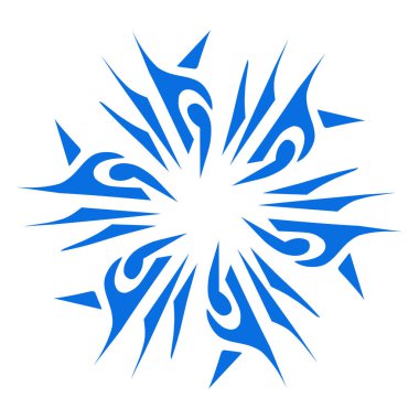 Mavi renkli etnik mandala baba tasarımı çizimi. Logolar, simgeler, çıkartmalar, dövmeler, web siteleri, reklamlar ve daha fazlası için tasarım unsurları için mükemmel