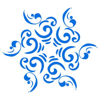 Mavi renkli etnik mandala baba tasarımı çizimi. Logolar, simgeler, çıkartmalar, dövmeler, web siteleri, reklamlar ve daha fazlası için tasarım unsurları için mükemmel