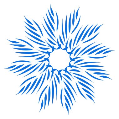 Mavi renkli etnik mandala baba tasarımı çizimi. Logolar, simgeler, çıkartmalar, dövmeler, web siteleri, reklamlar ve daha fazlası için tasarım unsurları için mükemmel