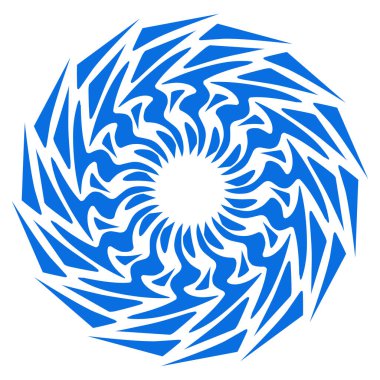 Mavi renkli etnik mandala baba tasarımı çizimi. Logolar, simgeler, çıkartmalar, dövmeler, web siteleri, reklamlar ve daha fazlası için tasarım unsurları için mükemmel