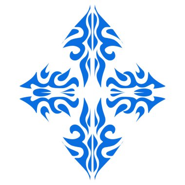 Mavi renkli etnik mandala baba tasarımı çizimi. Logolar, simgeler, çıkartmalar, dövmeler, web siteleri, reklamlar ve daha fazlası için tasarım unsurları için mükemmel