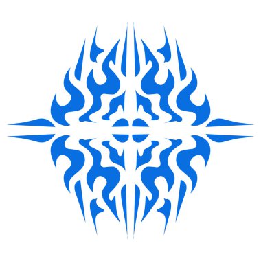 Mavi renkli etnik mandala baba tasarımı çizimi. Logolar, simgeler, çıkartmalar, dövmeler, web siteleri, reklamlar ve daha fazlası için tasarım unsurları için mükemmel