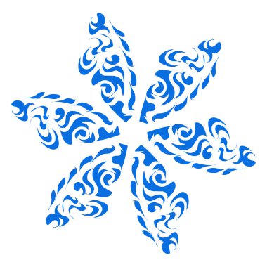 Mavi renkli etnik mandala baba tasarımı çizimi. Logolar, simgeler, çıkartmalar, dövmeler, web siteleri, reklamlar ve daha fazlası için tasarım unsurları için mükemmel