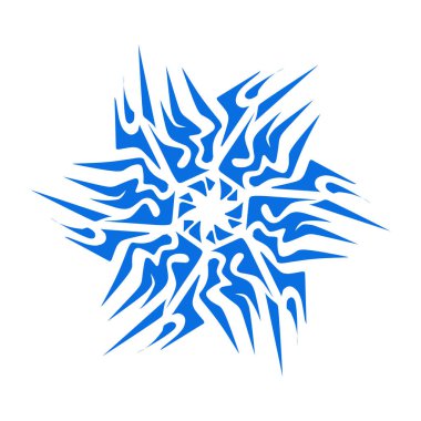 Mavi renkli etnik mandala baba tasarımı çizimi. Logolar, simgeler, çıkartmalar, dövmeler, web siteleri, reklamlar ve daha fazlası için tasarım unsurları için mükemmel