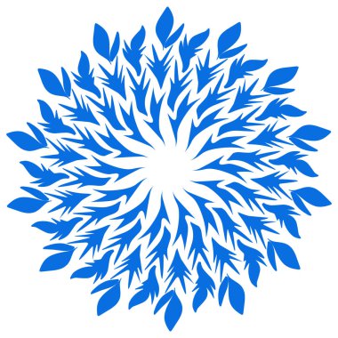 Mavi renkli etnik mandala baba tasarımı çizimi. Logolar, simgeler, çıkartmalar, dövmeler, web siteleri, reklamlar ve daha fazlası için tasarım unsurları için mükemmel