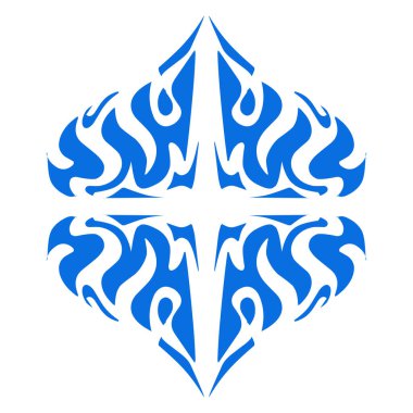 Mavi renkli etnik mandala baba tasarımı çizimi. Logolar, simgeler, çıkartmalar, dövmeler, web siteleri, reklamlar ve daha fazlası için tasarım unsurları için mükemmel