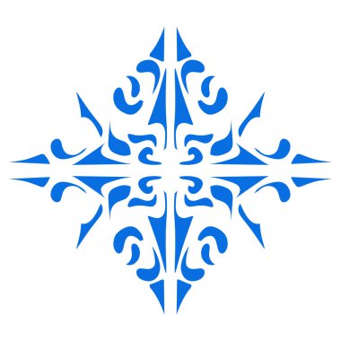 Mavi renkli etnik mandala baba tasarımı çizimi. Logolar, simgeler, çıkartmalar, dövmeler, web siteleri, reklamlar ve daha fazlası için tasarım unsurları için mükemmel