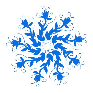 Mavi renkli etnik mandala baba tasarımı çizimi. Logolar, simgeler, çıkartmalar, dövmeler, web siteleri, reklamlar ve daha fazlası için tasarım unsurları için mükemmel