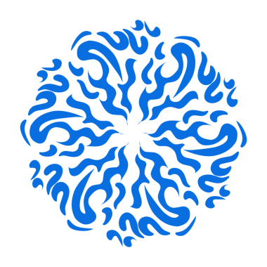 Mavi renkli etnik mandala baba tasarımı çizimi. Logolar, simgeler, çıkartmalar, dövmeler, web siteleri, reklamlar ve daha fazlası için tasarım unsurları için mükemmel.