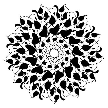 Siyah kabile mandala element çizimi. Dövmeler, simgeler, arka plan elemanları ve duvar kağıtları, çıkartmalar için mükemmel