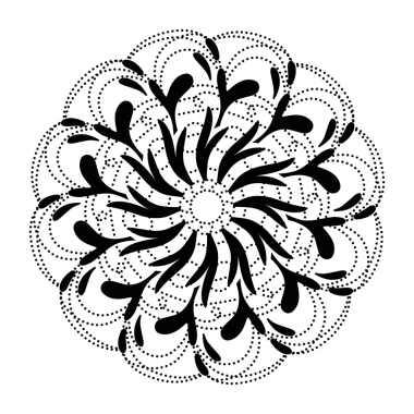 Siyah kabile mandala element çizimi. Dövmeler, simgeler, arka plan elemanları ve duvar kağıtları, çıkartmalar için mükemmel