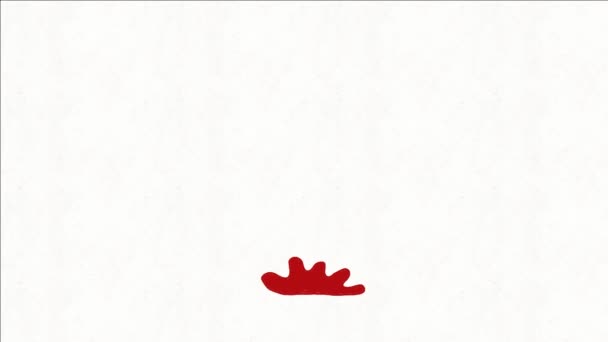Animowane Wideo Kropelek Wody Lub Cieczy Kolorze Czerwonym Białym Tle — Wideo stockowe