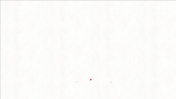 白い背景に赤い色の水滴または液体のアニメーションビデオ ソーシャルメディア プレゼンテーション 漫画のために完成して下さい — ストック動画