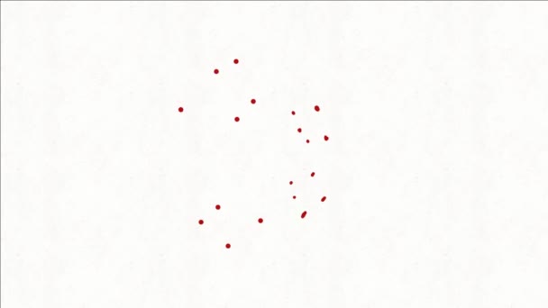 Kırmızı Renkli Suyun Beyaz Zemine Yayılan Sıvının Animasyon Videosu Görüntü — Stok video